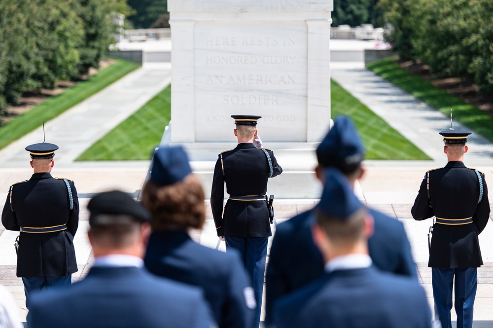 Air National Guard Outstanding Airmen of the Year Honorees Participate in a Public Wreath-Laying Ceremony