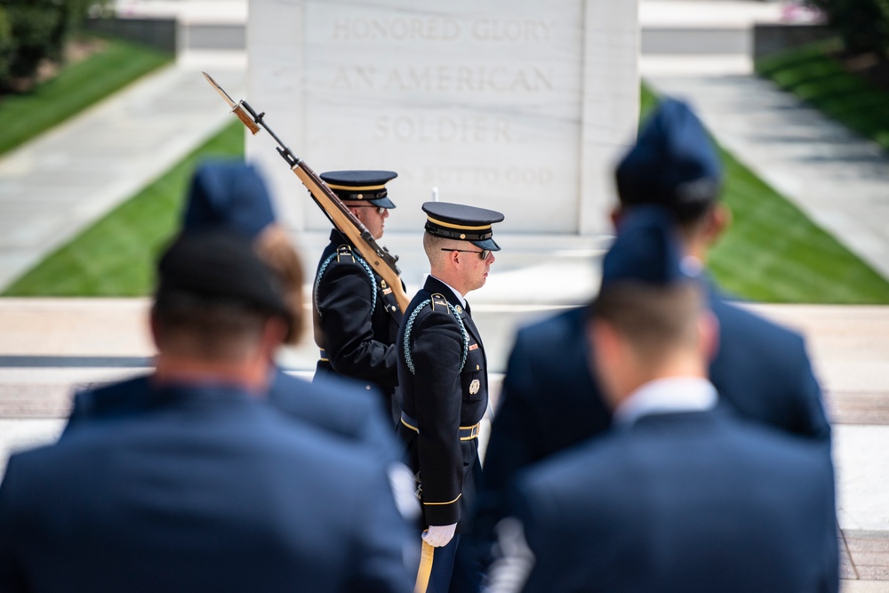 Air National Guard Outstanding Airmen of the Year Honorees Participate in a Public Wreath-Laying Ceremony