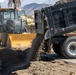 The Combat Center Public Works Division clear up debris after Tropical Storm Hilary