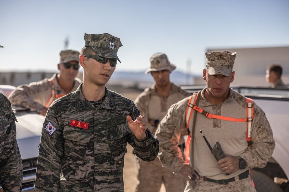 Republic of Korea Marine Corps leadership visits the Marine Corps Air-Ground Combat Center during SLTE 5-23