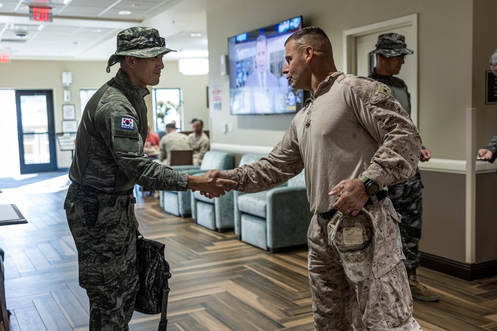 Republic of Korea Marine Corps leadership visits the Marine Corps Air-Ground Combat Center during SLTE 5-23