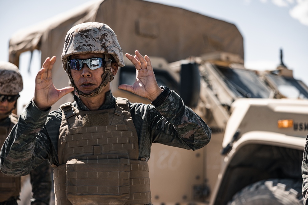 Republic of Korea Marine Corps leadership visits the Marine Corps Air-Ground Combat Center during SLTE 5-23