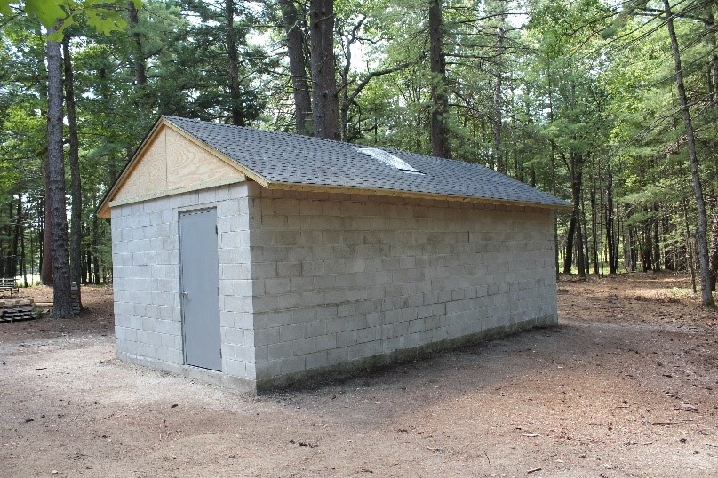 A new concrete gas chamber stands tall on the Devens Reserve Forces Training Area range in Devens, Mass.