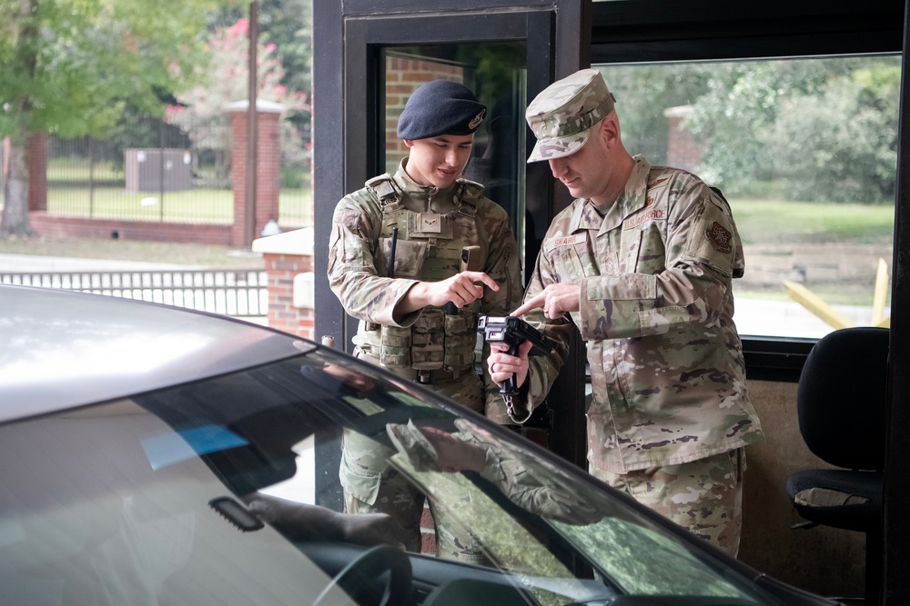 Joint Base Charleston Leadership connects with 628th Security Forces at the front gate.