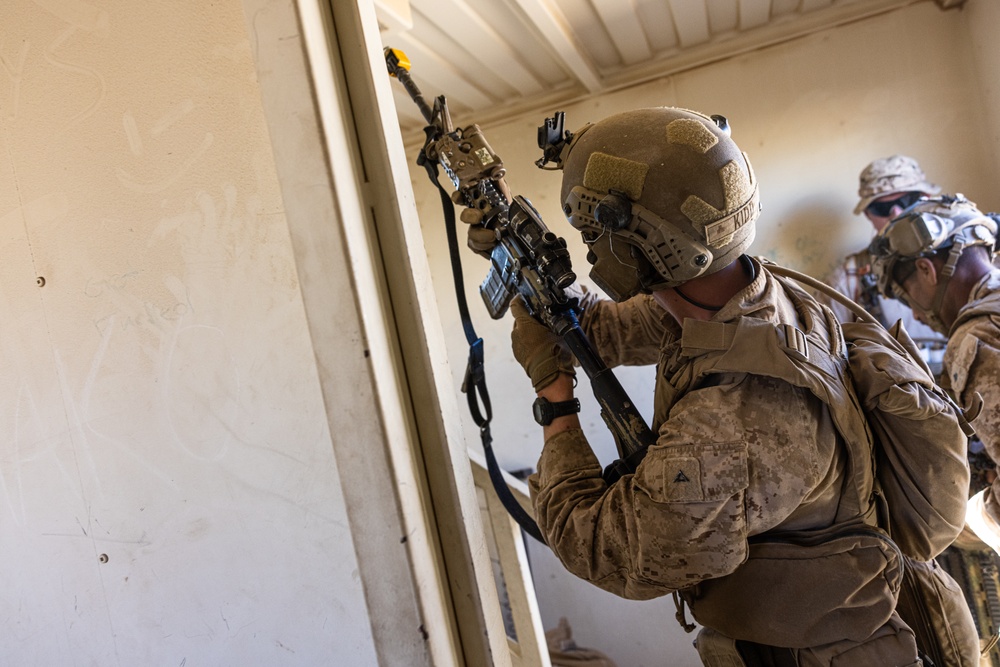 Marines with 3/7, 3rd AAB conduct platoon based urban attacks during AFX 5-23