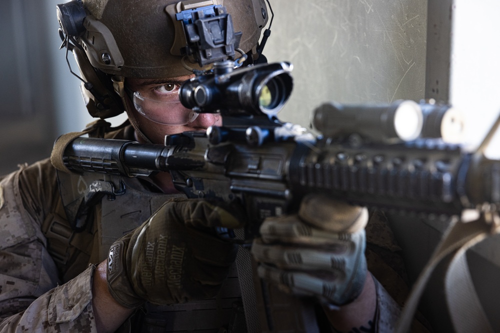 Marines with 3/7, 3rd AAB conduct platoon based urban attacks during AFX 5-23