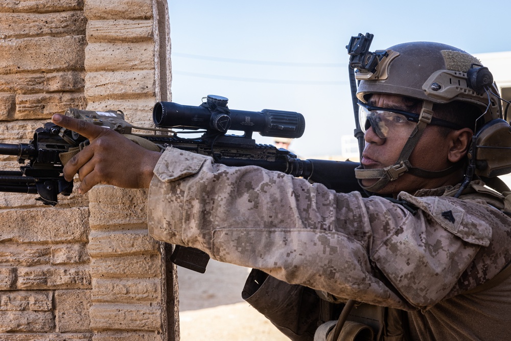 Marines with 3/7, 3rd AAB conduct platoon based urban attacks during AFX 5-23