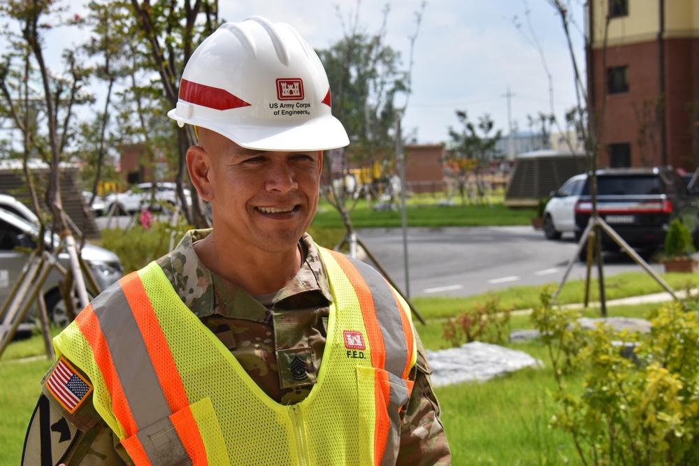 Army engineers construct three new family housing towers on Camp Humphreys in South Korea