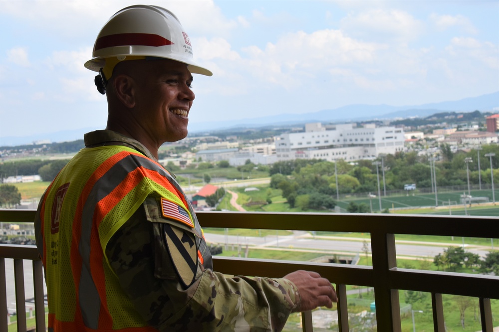 Army engineers construct three new family housing towers on Camp Humphreys in South Korea