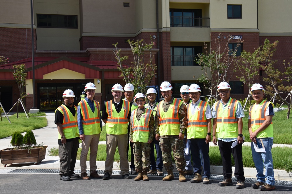 Army engineers construct three new family housing towers on Camp Humphreys in South Korea