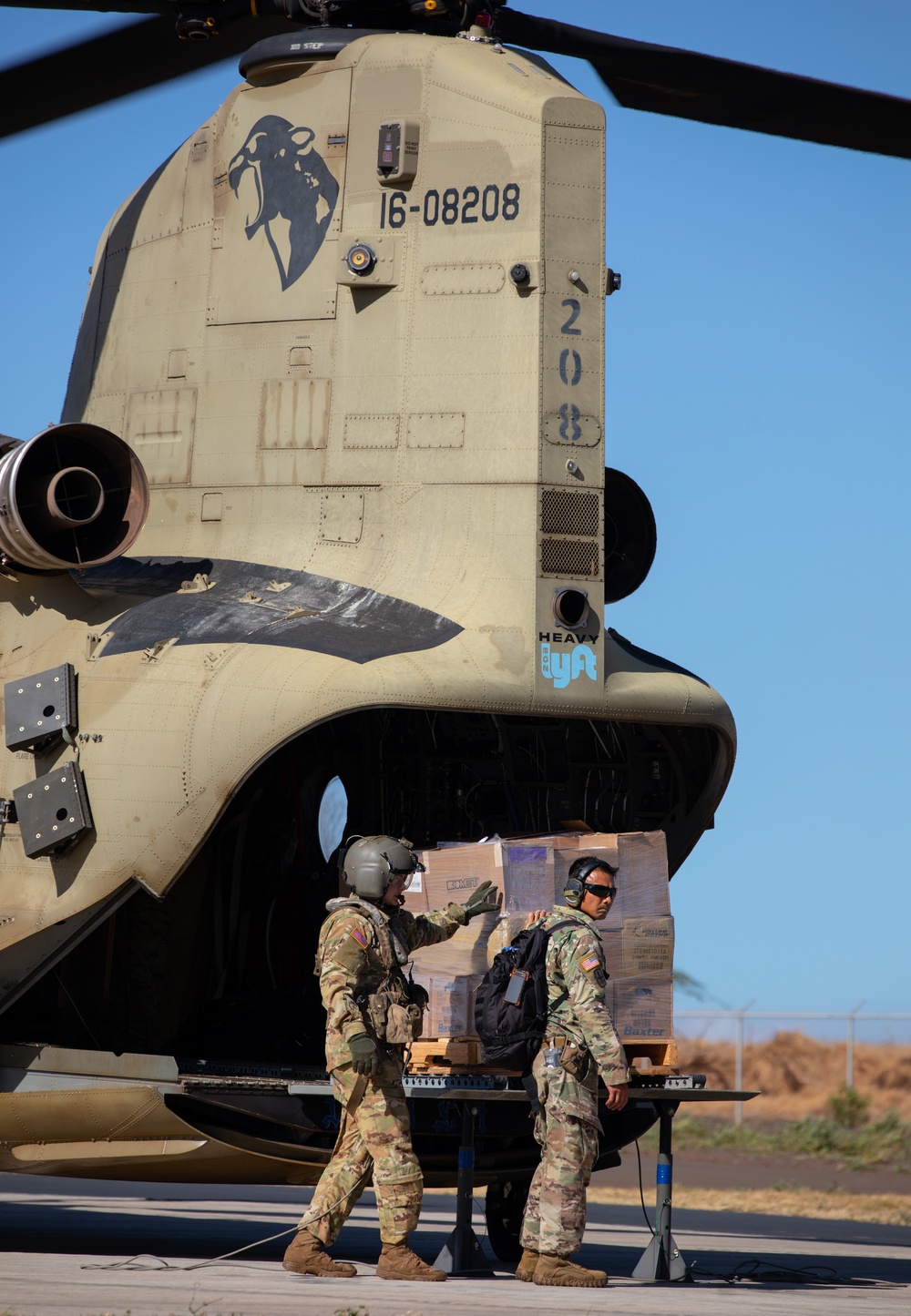 JTF-50 distributes medical supplies, and refueling aid to supply generators for responders assisting with relief efforts in Maui