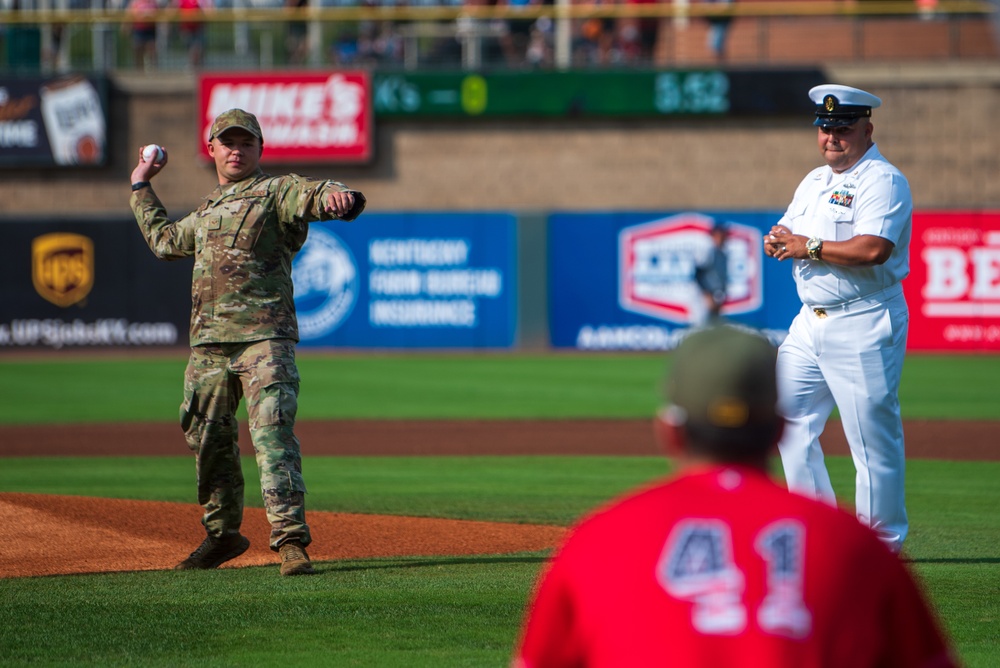 Kentucky Air Guard participates in Louisville Bats Military Appreciation Night