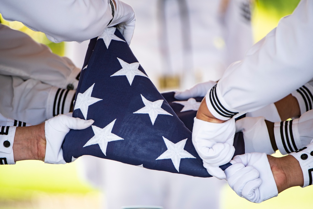 Military Funeral Honors Are Conducted for U.S. Navy Hospital Corpsman Petty Officer 3rd Class Ernest August Barchers, Jr. in Columbarium Court 11