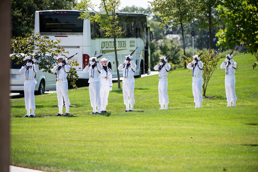 Military Funeral Honors Are Conducted for U.S. Navy Hospital Corpsman Petty Officer 3rd Class Ernest August Barchers, Jr. in Columbarium Court 11