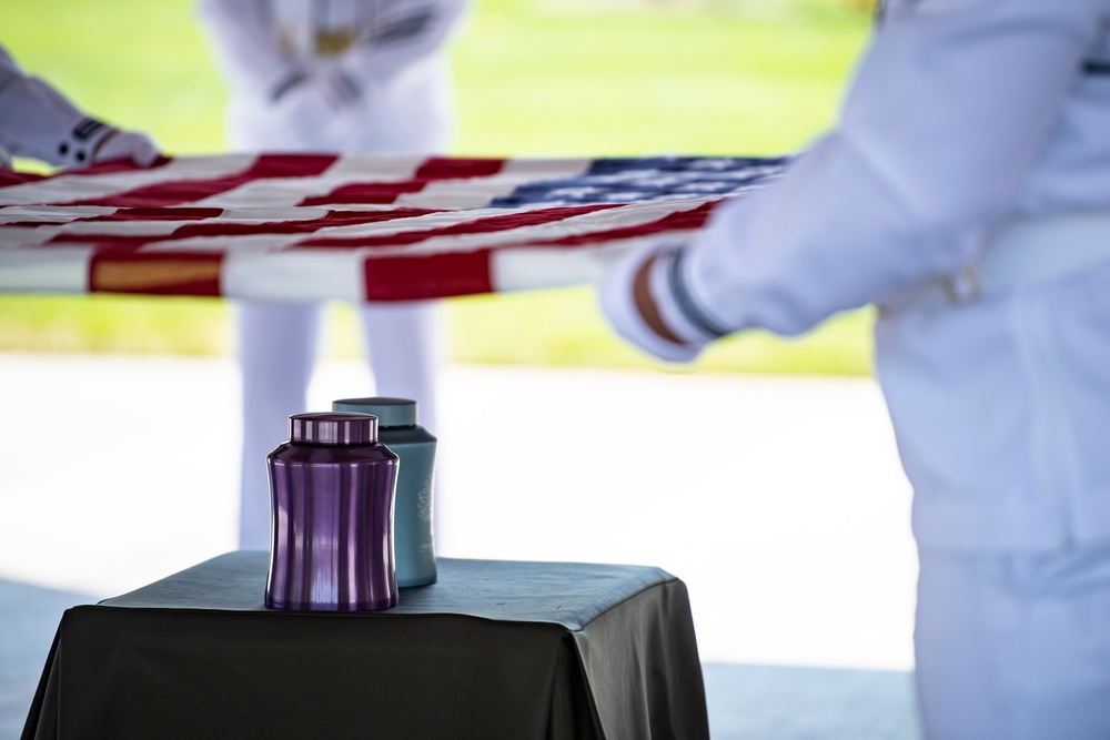 Military Funeral Honors Are Conducted for U.S. Navy Hospital Corpsman Petty Officer 3rd Class Ernest August Barchers, Jr. in Columbarium Court 11