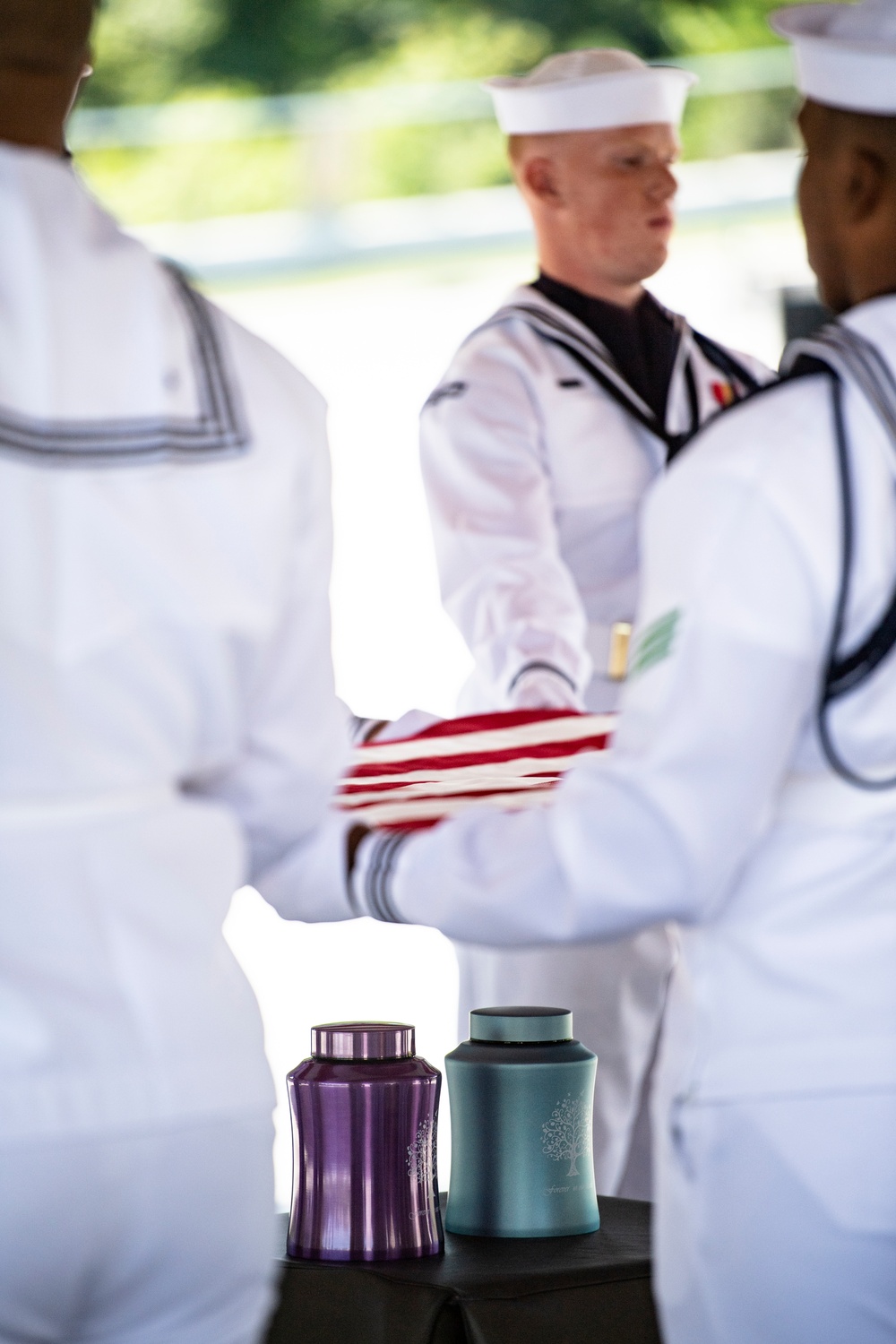 Military Funeral Honors Are Conducted for U.S. Navy Hospital Corpsman Petty Officer 3rd Class Ernest August Barchers, Jr. in Columbarium Court 11