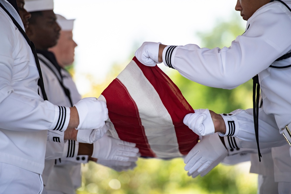 Military Funeral Honors Are Conducted for U.S. Navy Hospital Corpsman Petty Officer 3rd Class Ernest August Barchers, Jr. in Columbarium Court 11