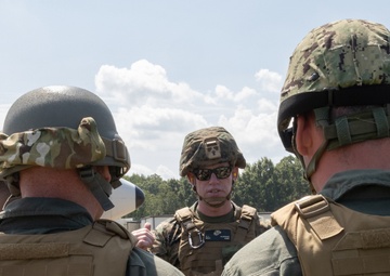 Large Scale Exercise 2023: U.S. Marines and Sailors operate a forward refueling point