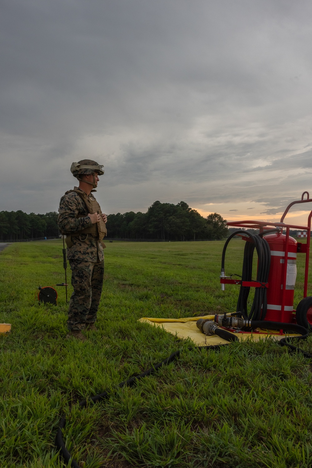 Large Scale Exercise 2023: U.S. Marines and Sailors operate a forward refueling point