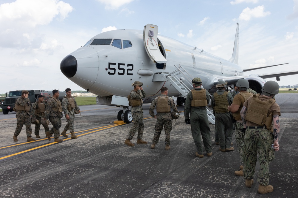 Large Scale Exercise 2023: U.S. Marines and Sailors operate a forward refueling point