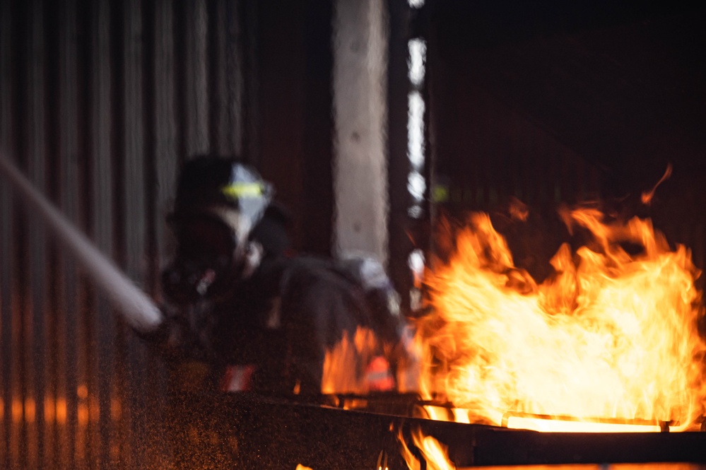 Team Minot live fire training with local Fire Department