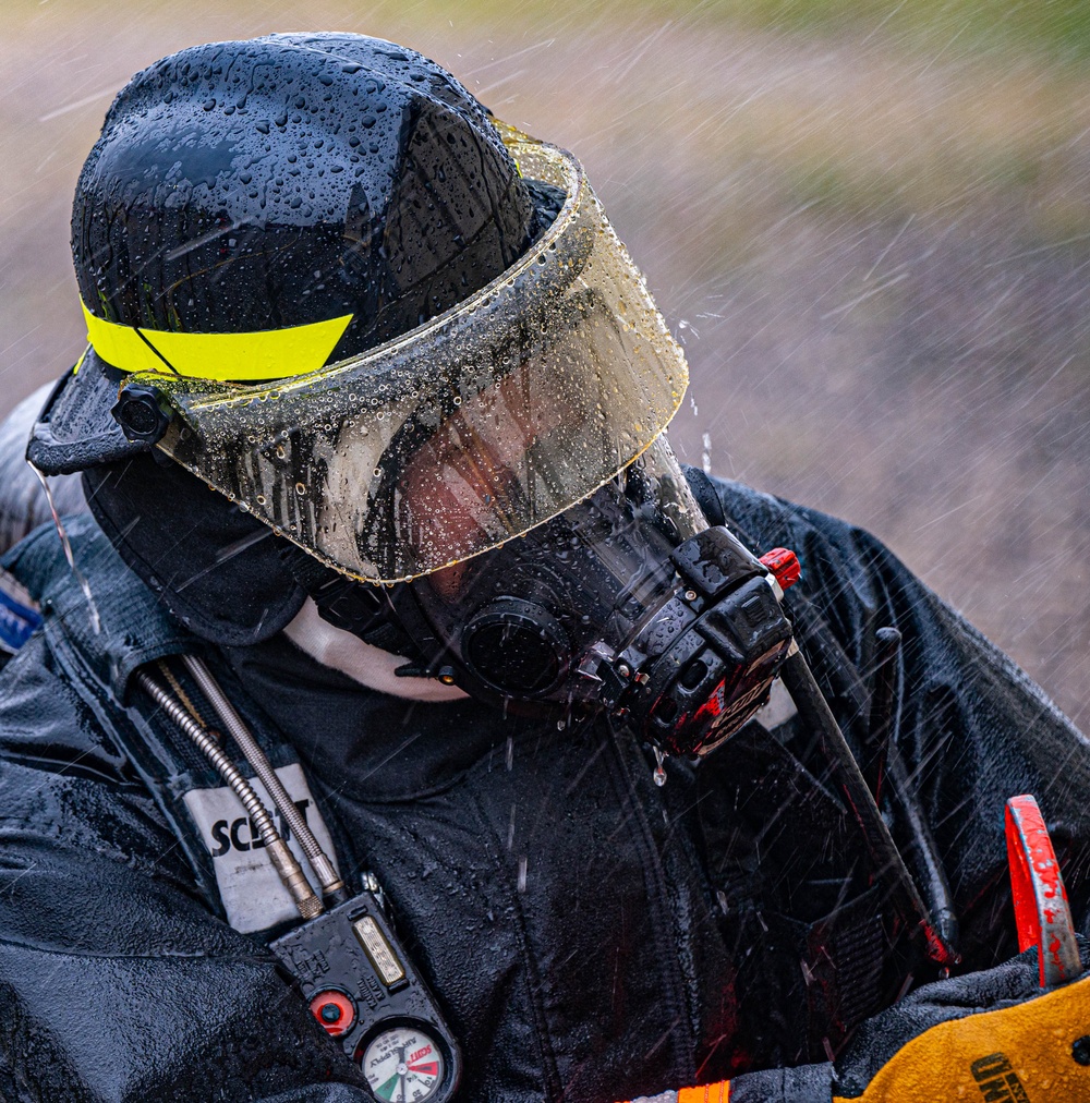 Team Minot live fire training with local Fire Department