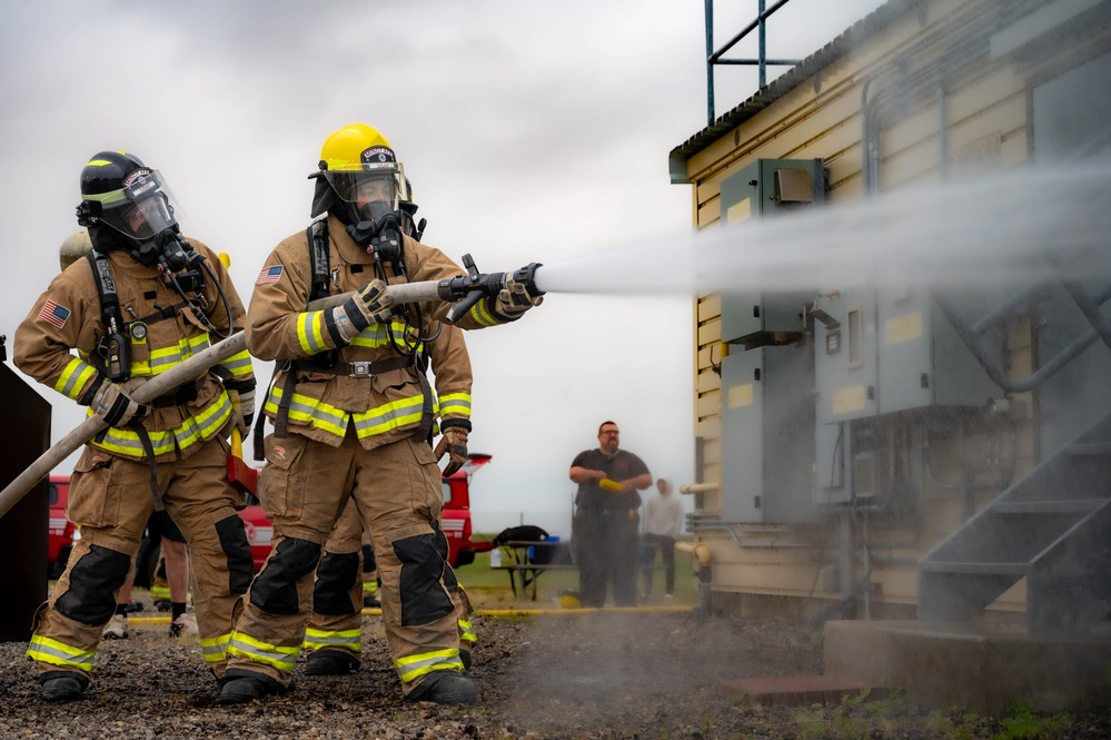 Team Minot live fire training with local Fire Department