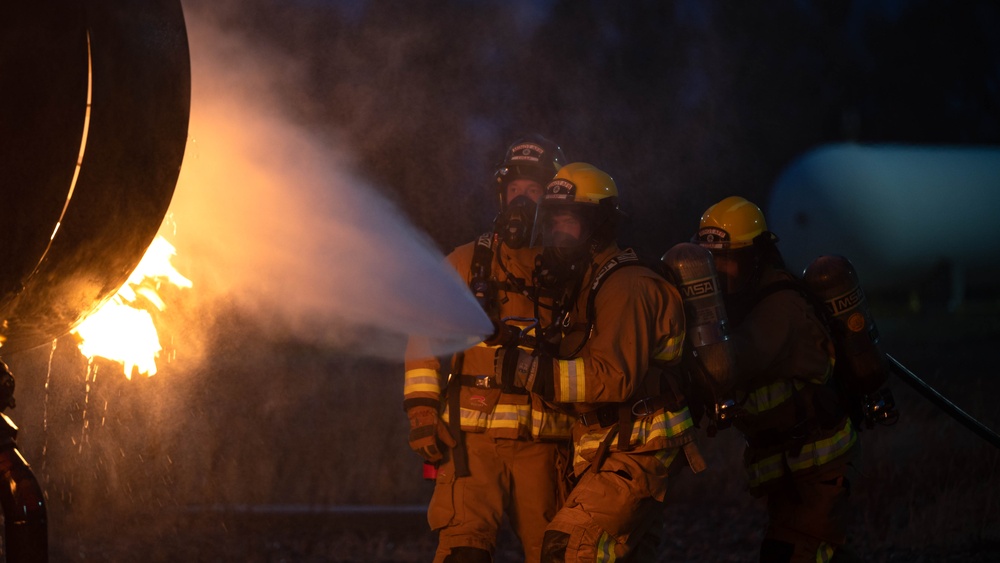 Team Minot live fire training with local Fire Department