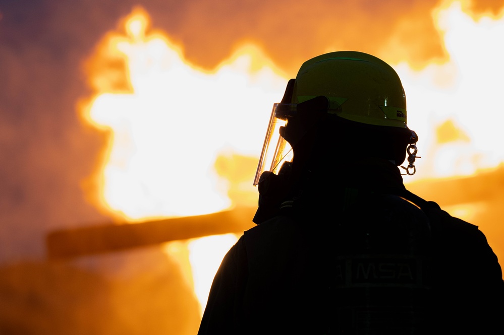 Team Minot live fire training with local Fire Department