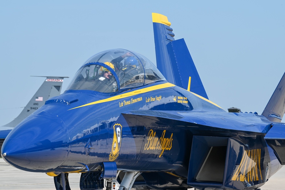 U.S. Navy Blue Angels conduct Key Influencer Flight in Lincoln area