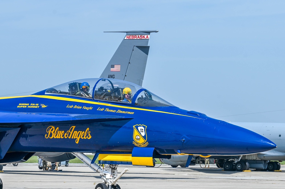 U.S. Navy Blue Angels conduct Key Influencer Flight in Lincoln area