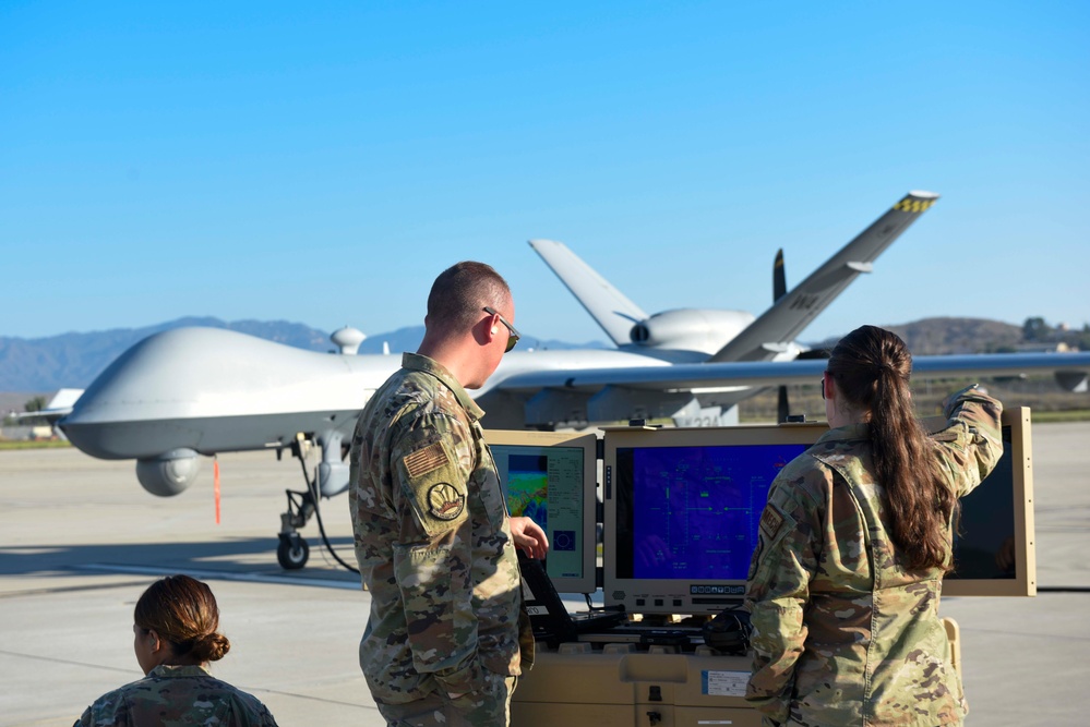 Prepping the MQ-9 Reaper for flight; So Agile Hunter can soar