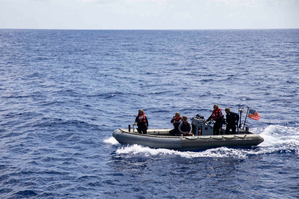 USS Ralph Johnson (DDG 114) conducts a visit, board, search and seizure exercise.