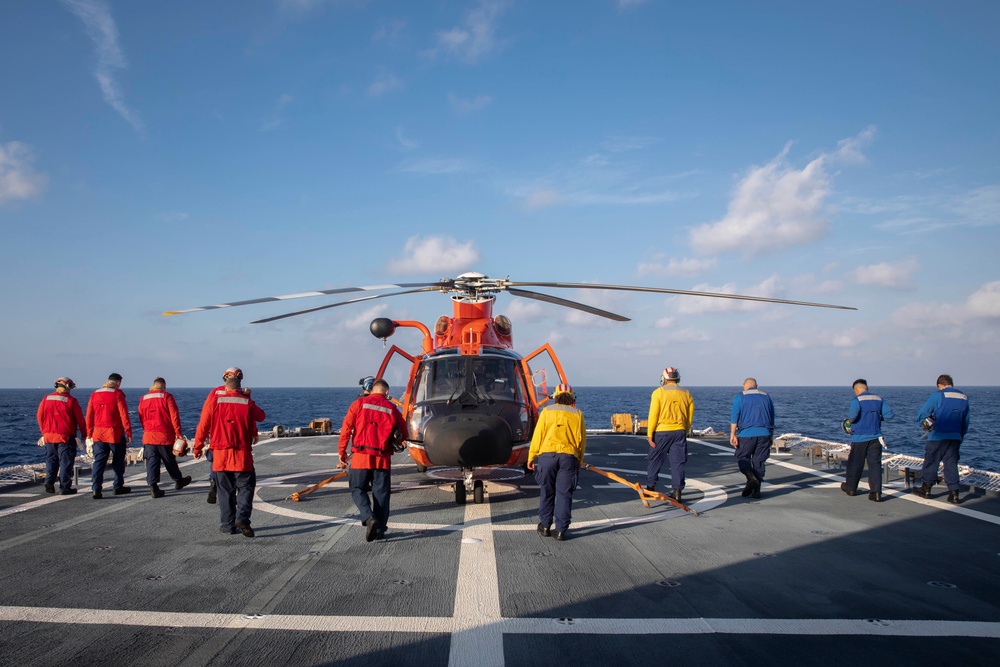 USCGC Munro Conducts Routine Night Flight Operations in South China Sea