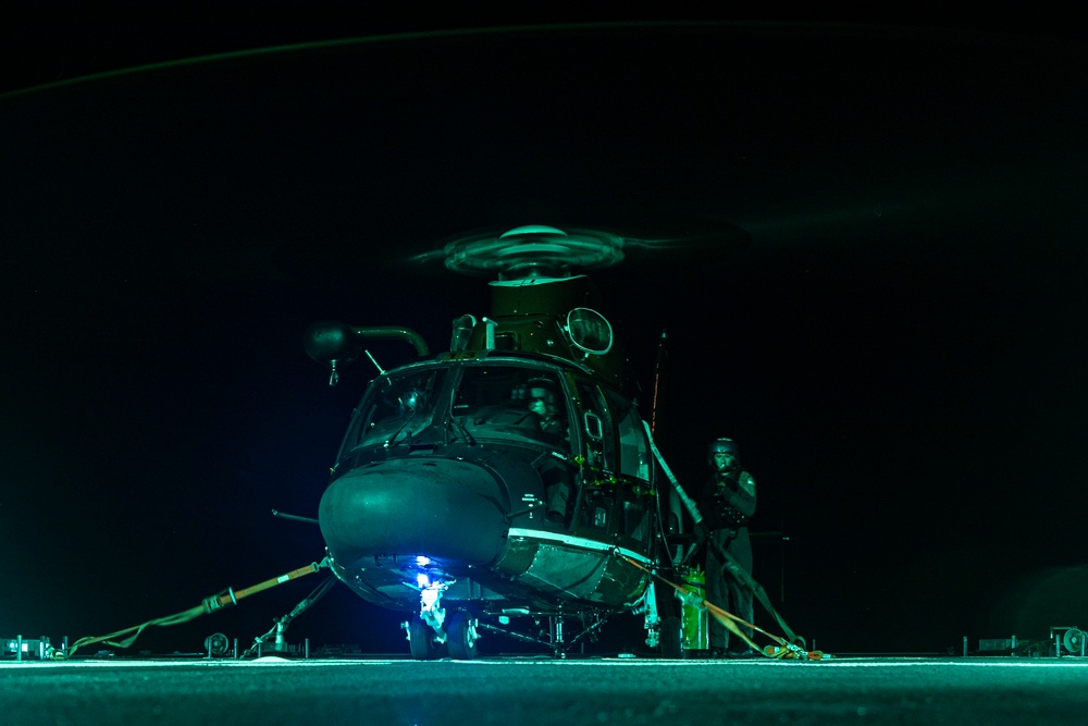 USCGC Munro Conducts Routine Night Flight Operations in South China Sea