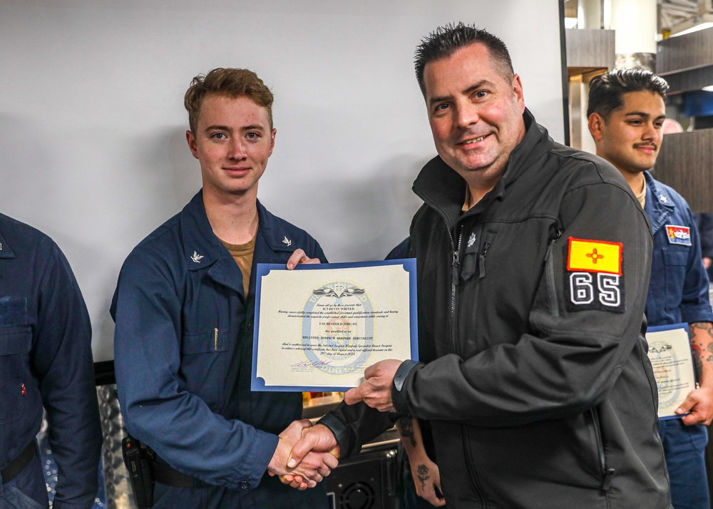 USS Benfold Sailors Receive ESWS