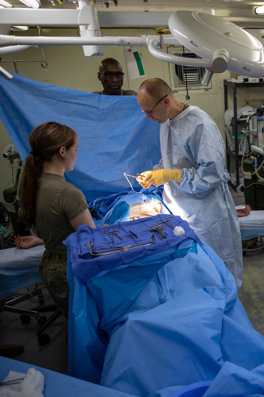 Medical personnel react and treat patients from notional attacks during Combat Support Training Exercise