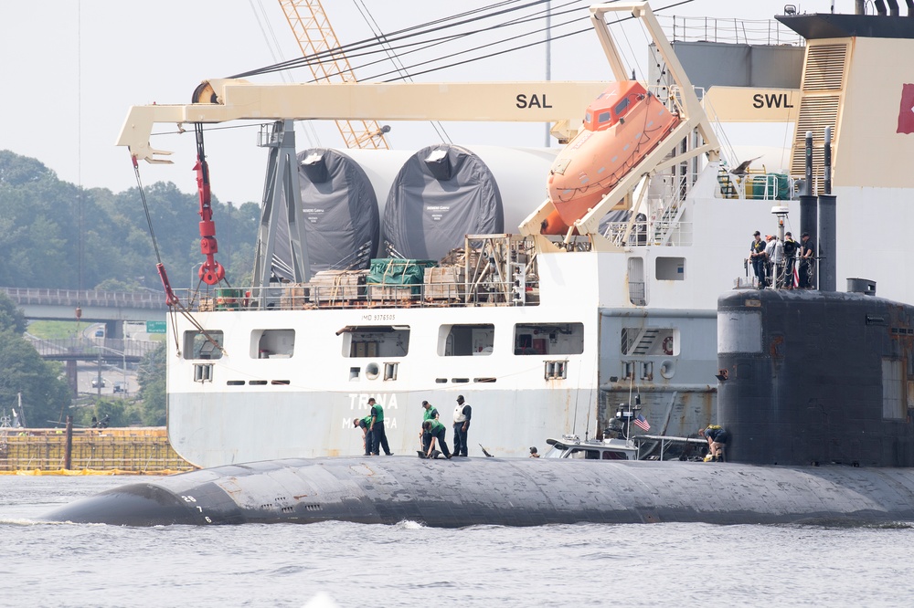 USS San Juan departs Groton after 35 years of naval service