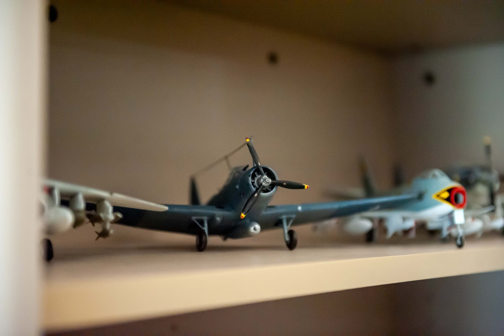 Ellsworth Gives Tour to Mr. Don Peck Donator of many Model Airplanes
