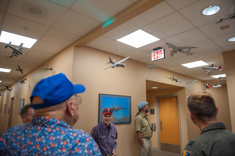 Ellsworth Gives Tour to Mr. Don Peck Donator of many Model Airplanes