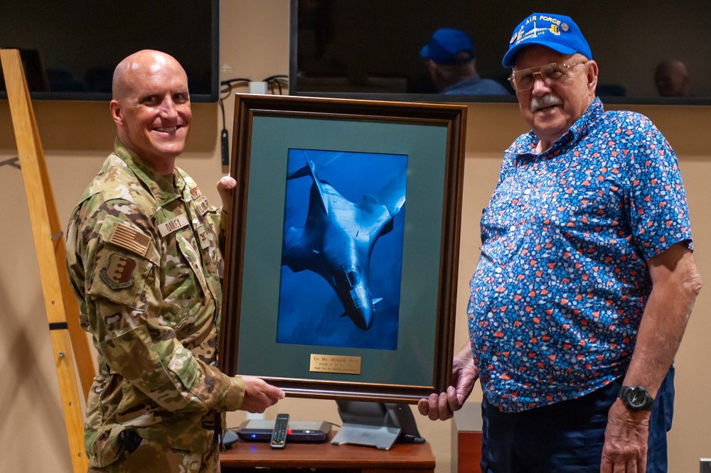 Ellsworth Gives Tour to Mr. Don Peck Donator of many Model Airplanes
