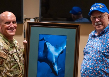 Ellsworth Gives Tour to Mr. Don Peck Donator of many Model Airplanes