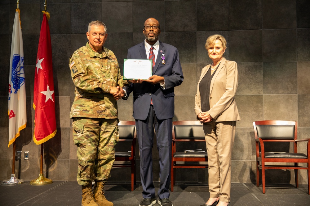 Retired Army Maj. Victor F. Hogan receives Purple Heart