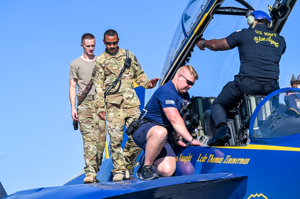 U.S. Navy Blue Angels arrive for Guardians of Freedom Airshow