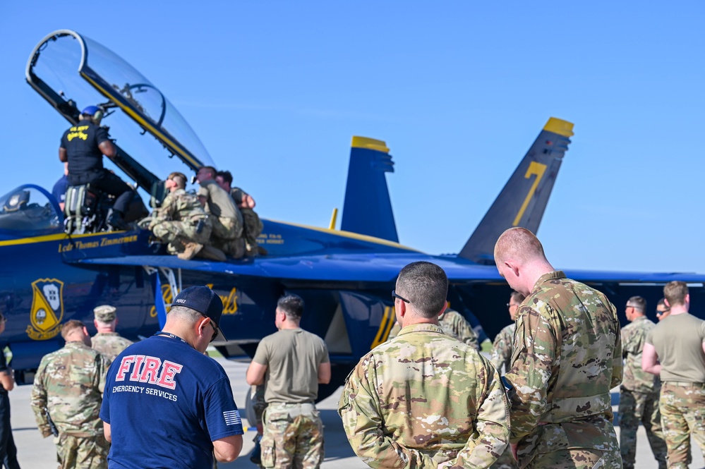 U.S. Navy Blue Angels arrive for Guardians of Freedom Airshow