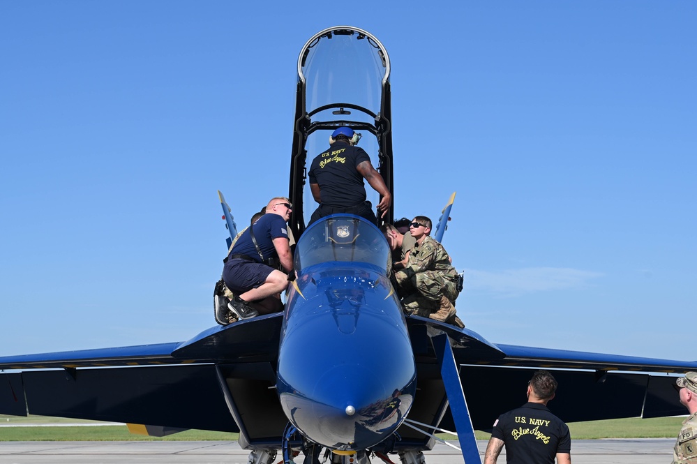 U.S. Navy Blue Angels arrive for Guardians of Freedom Airshow