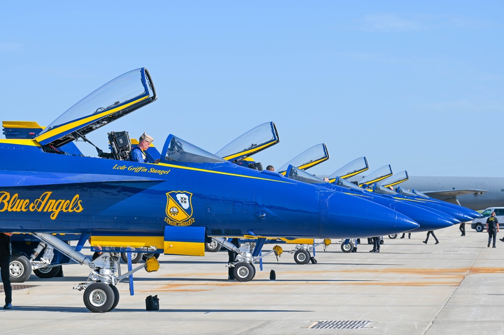 U.S. Navy Blue Angels arrive for Guardians of Freedom Airshow
