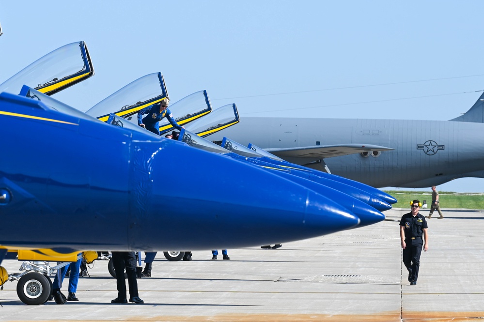 U.S. Navy Blue Angels arrive for Guardians of Freedom Airshow