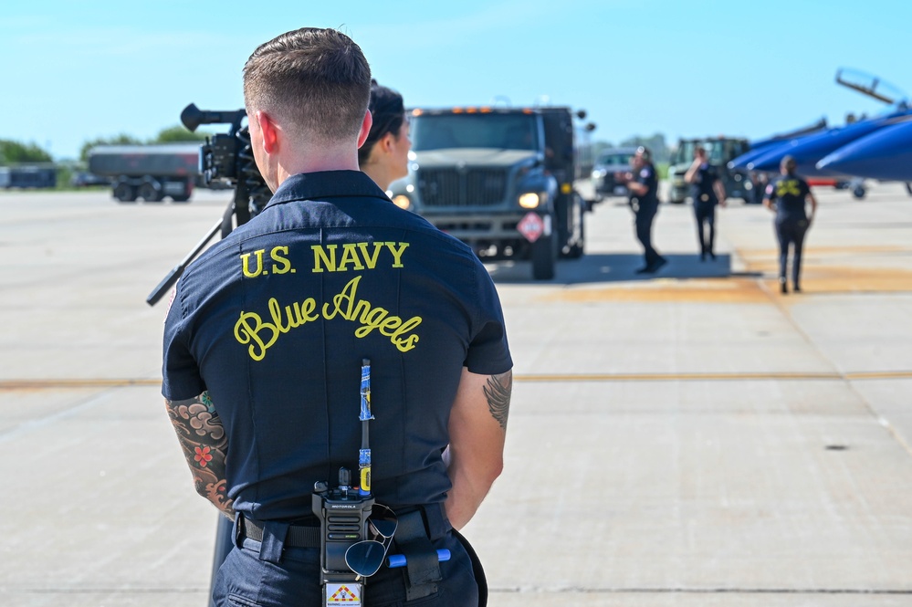 U.S. Navy Blue Angels arrive for Guardians of Freedom Airshow