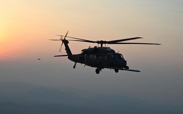 106th Rescue Wing C-130J Refuels HH-60G During Exercise TAPIO